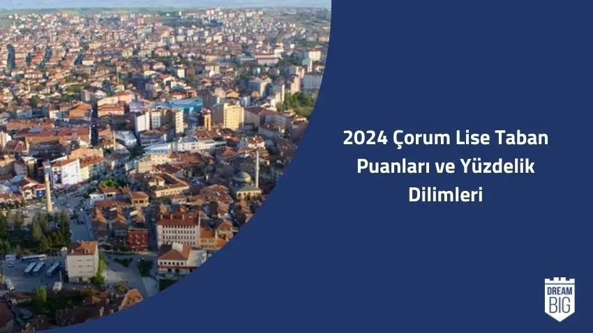 2024 Çorum Lise Taban Puanları ve Yüzdelik Dilimleri · Dream Big